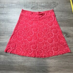 Mary Ellen Skirt Women Medium Pink Spiral Swirl A-Line Knit Boho Casual I 100